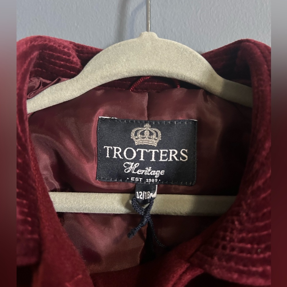 Trotters Heritage Wool Coat | Burgundy Baby Classic Coat - Picture 7 of 8